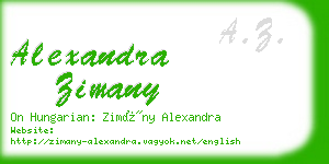 alexandra zimany business card